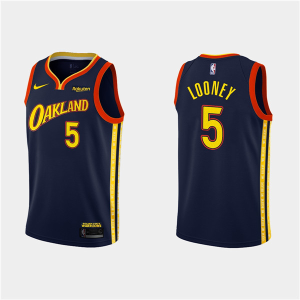 Men's Golden State Warriors #5 Kevon Looney Navy NBA 2020-21 City Edition Stitched Jersey